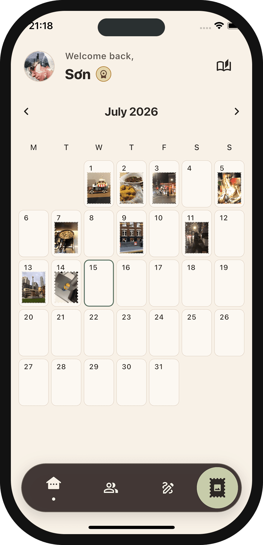 Keeps collections and calendar interface on a phone