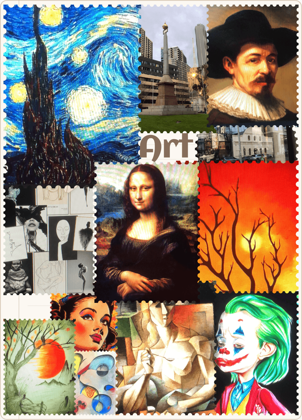 A stamp collage created in Keeps